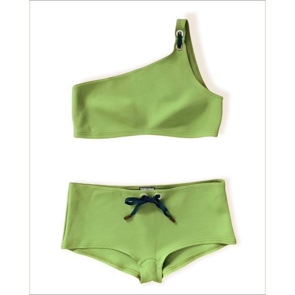 NWT Vilebrequin Febe Neoprene Asymmetrical One Shoulder Bikini Boyshort Swim Set - Picture 3 of 9